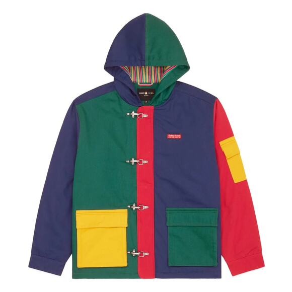 Teddy Fresh Fireman Style Toggle Clasp Chore Jacket Colorblock Oversized Medium - Picture 16 of 16
